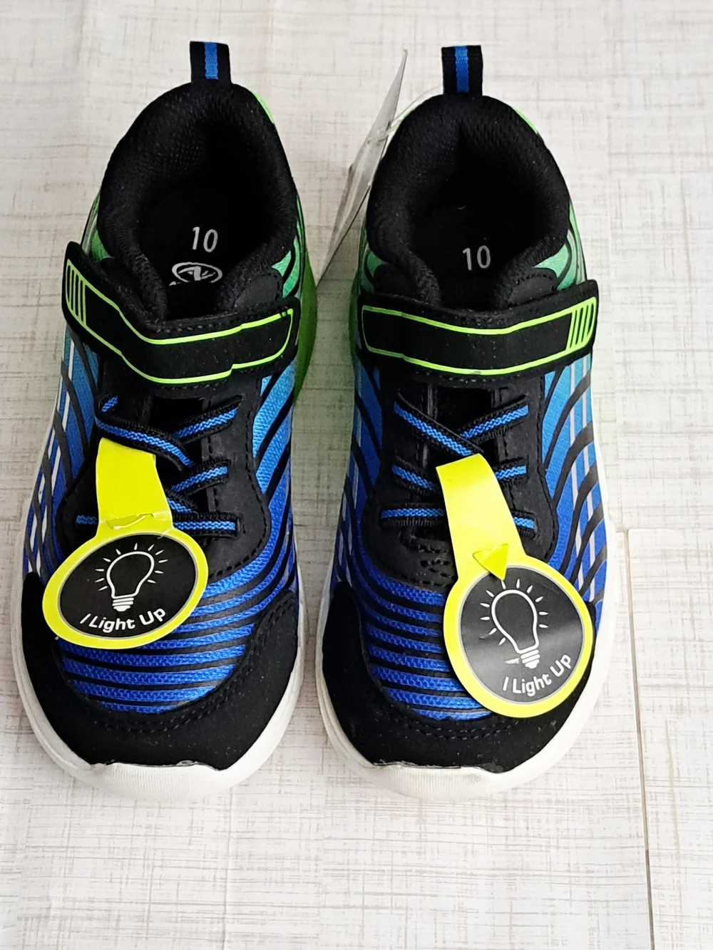 Athletic Works Kids Light-Up Sneakers in Blue & Green